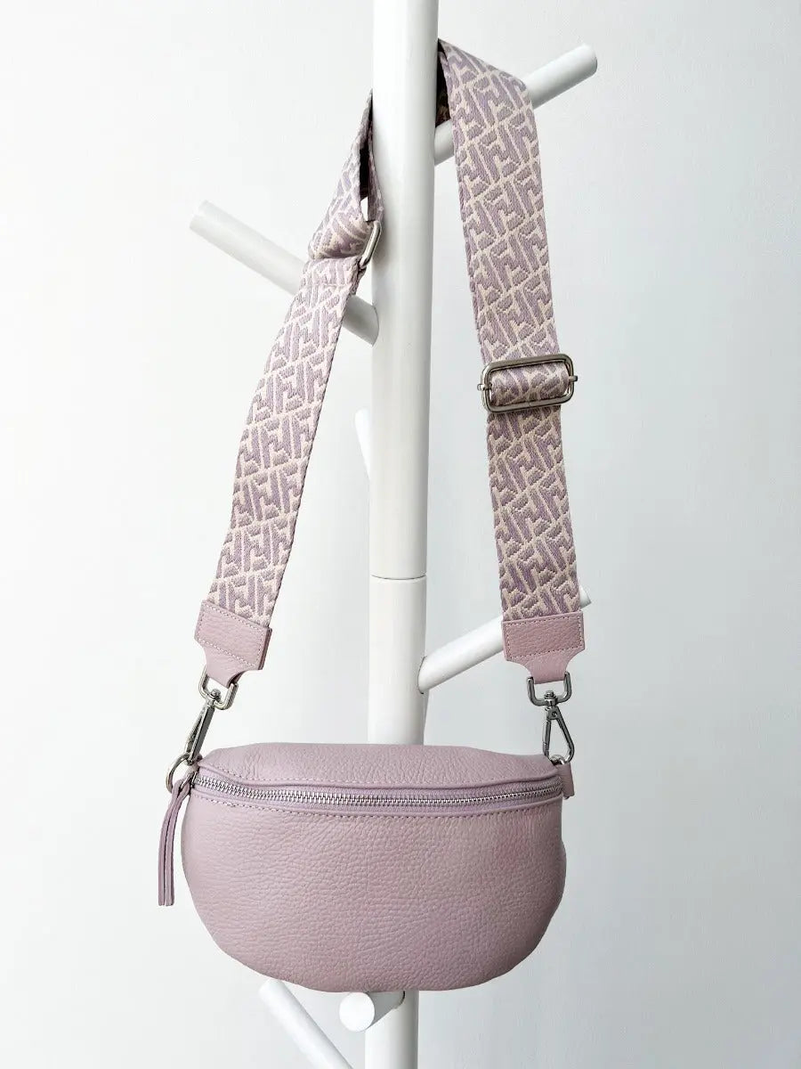 Tasche lila mit Gurt Zickzack