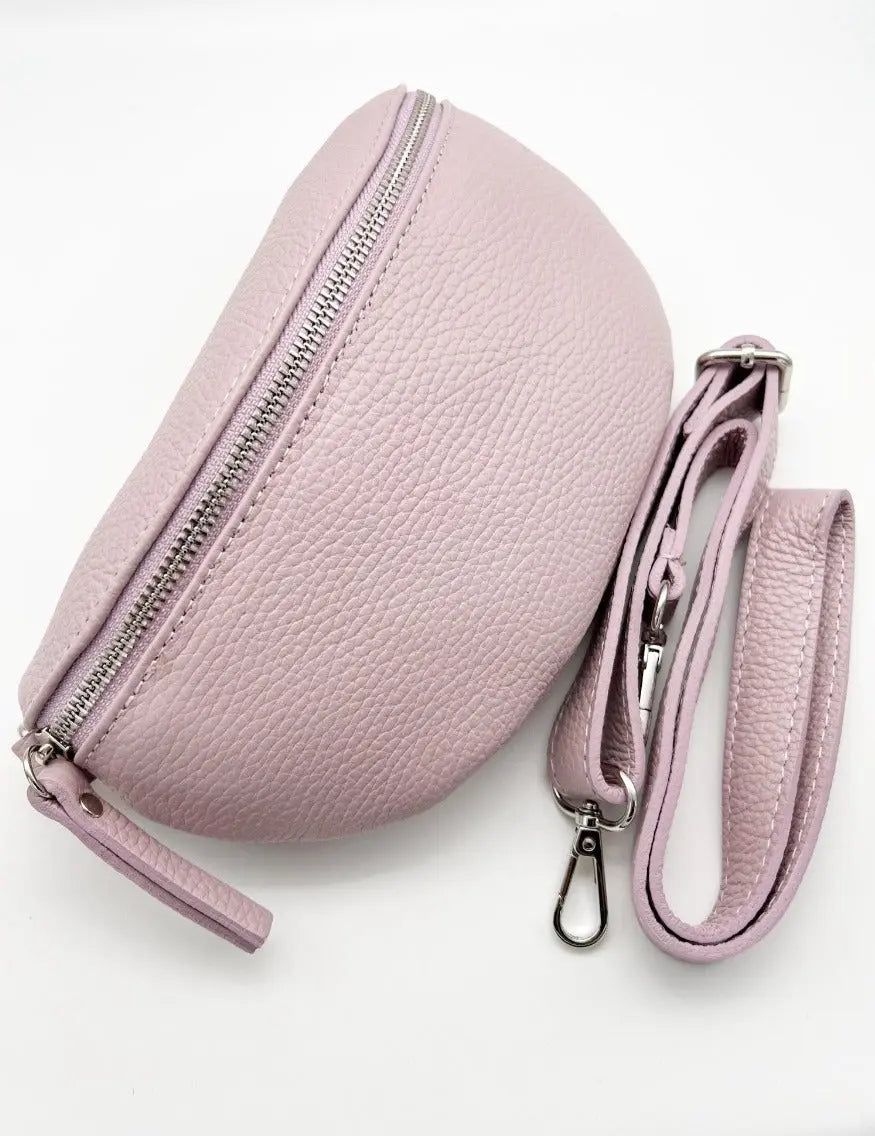 Tasche lila mit Gurt Zickzack