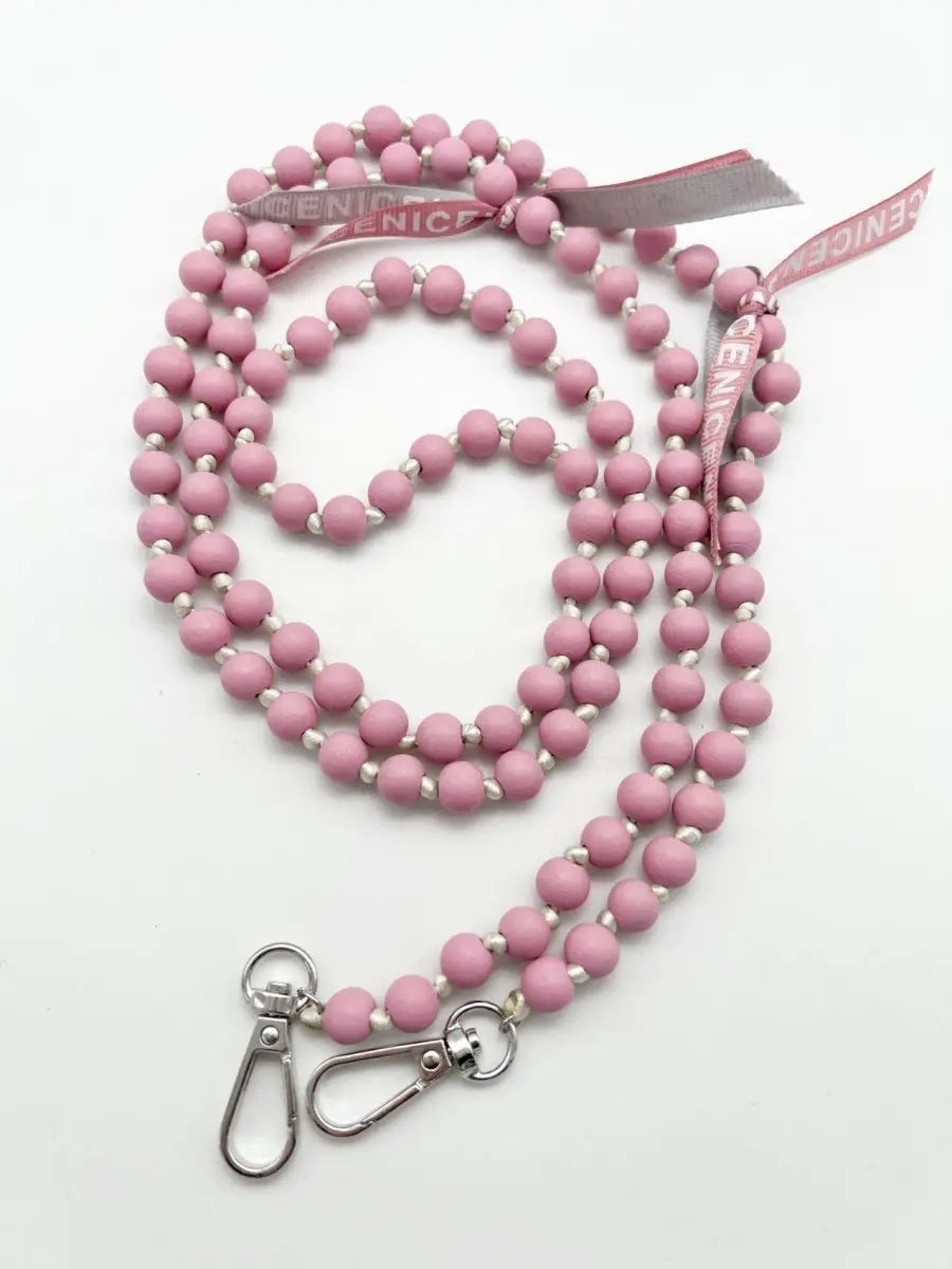 Handykette aus Holzperlen rosa
