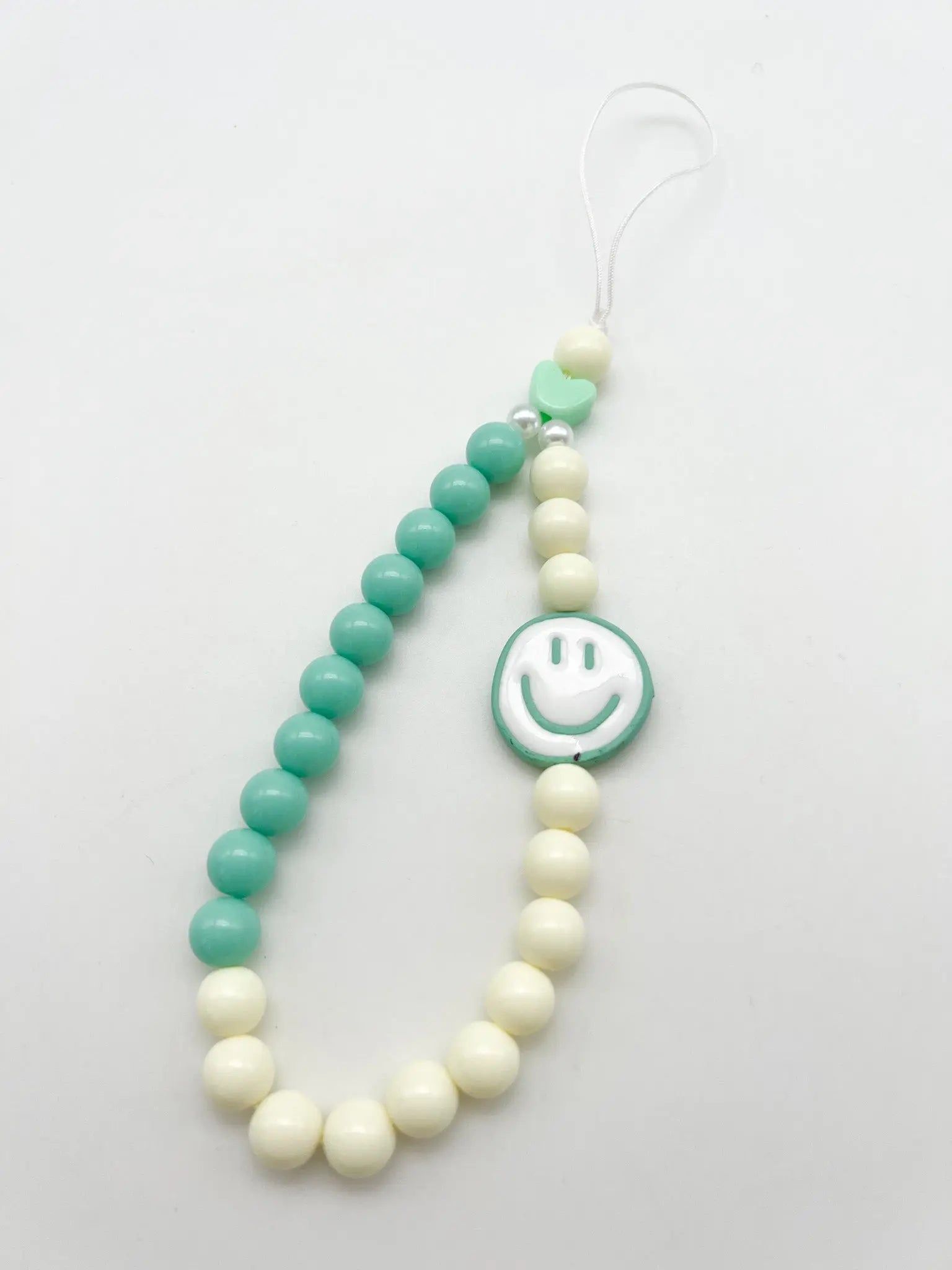 Handyanhänger Handykettchen mint mit Smiley