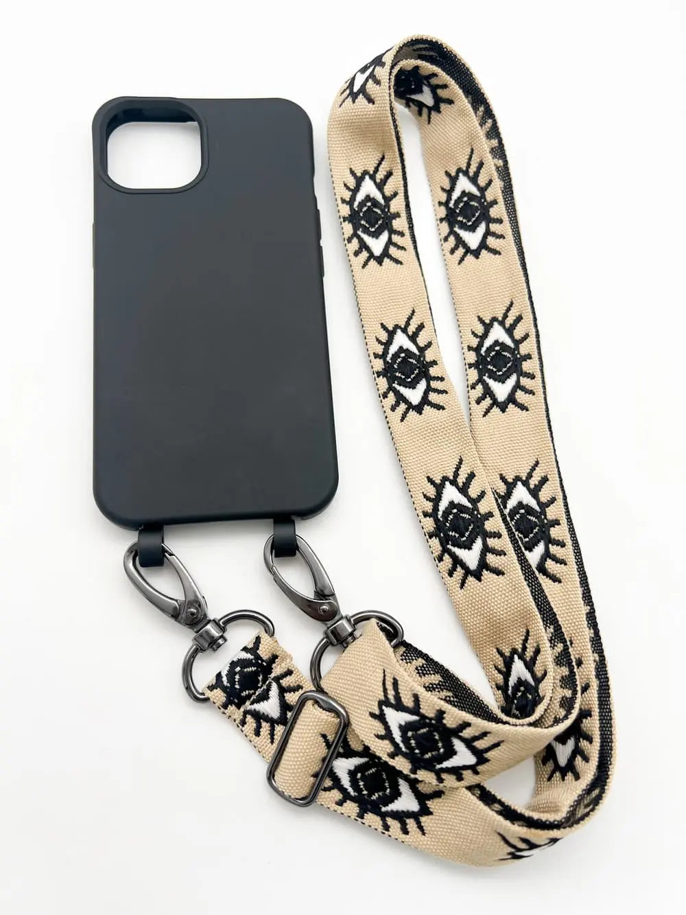 Handykette mit Augen beige