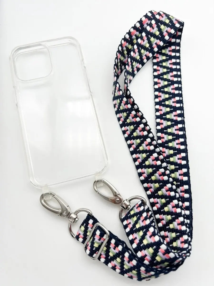 Set Handykette STRIPES RAINBOW mit Hülle AIR transparent