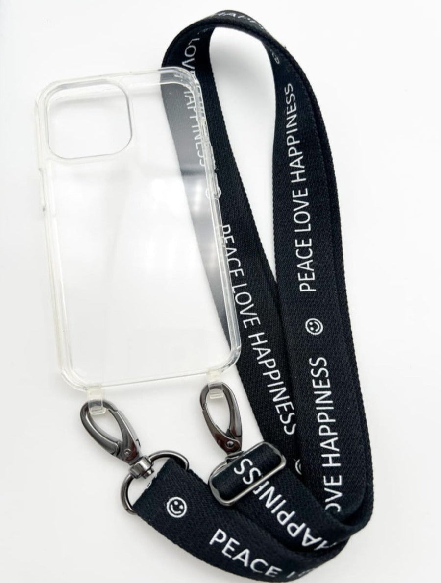Set Handykette HAPPINESS mit Hülle AIR transparent