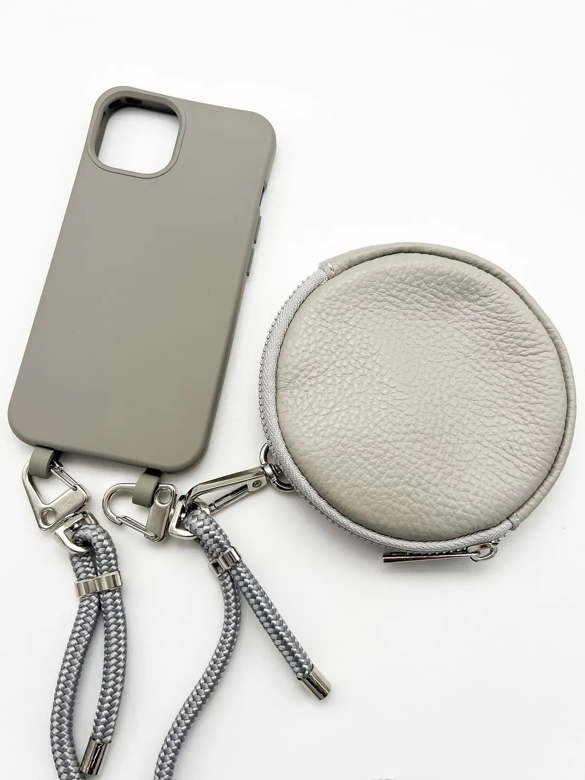 Mini Bag rund anhänger grau
