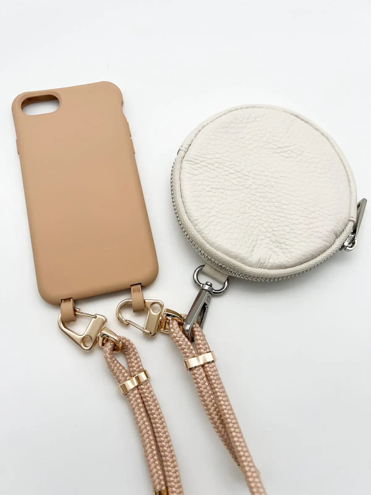Mini Bag rund anhänger beige