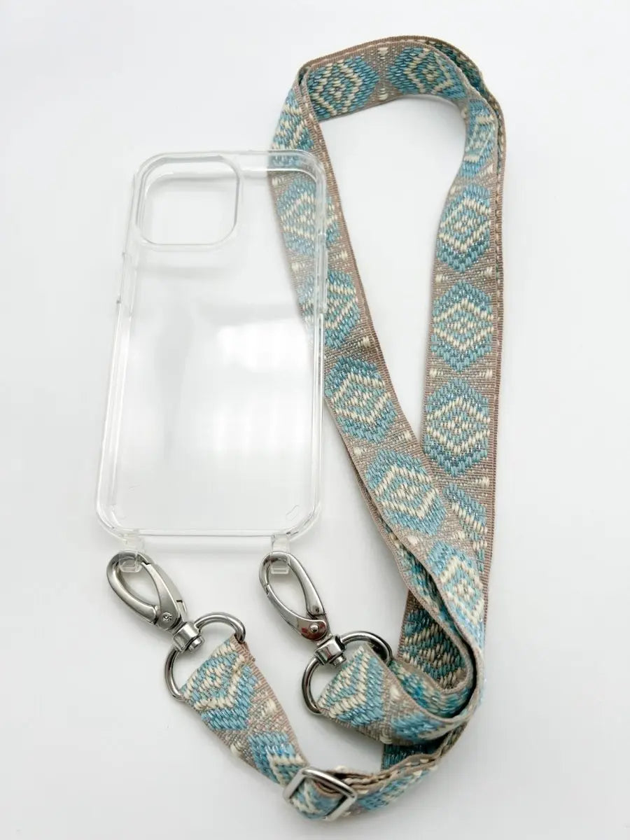 Set Handykette MAYA LIGHT BLUE mit Hülle AIR transparent