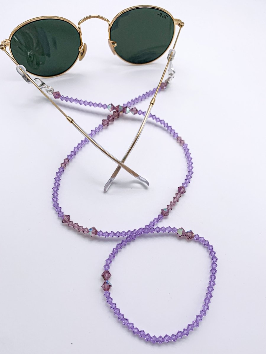 Sunglasses Chain - Glasses Holder - Amethyst and Blue Onyx - Lavetelier