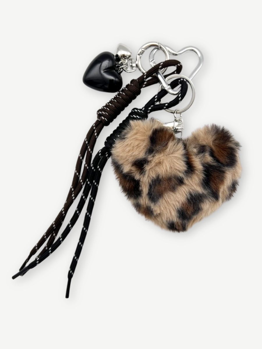 Taschenanhänger SOFT LEO HEART brown