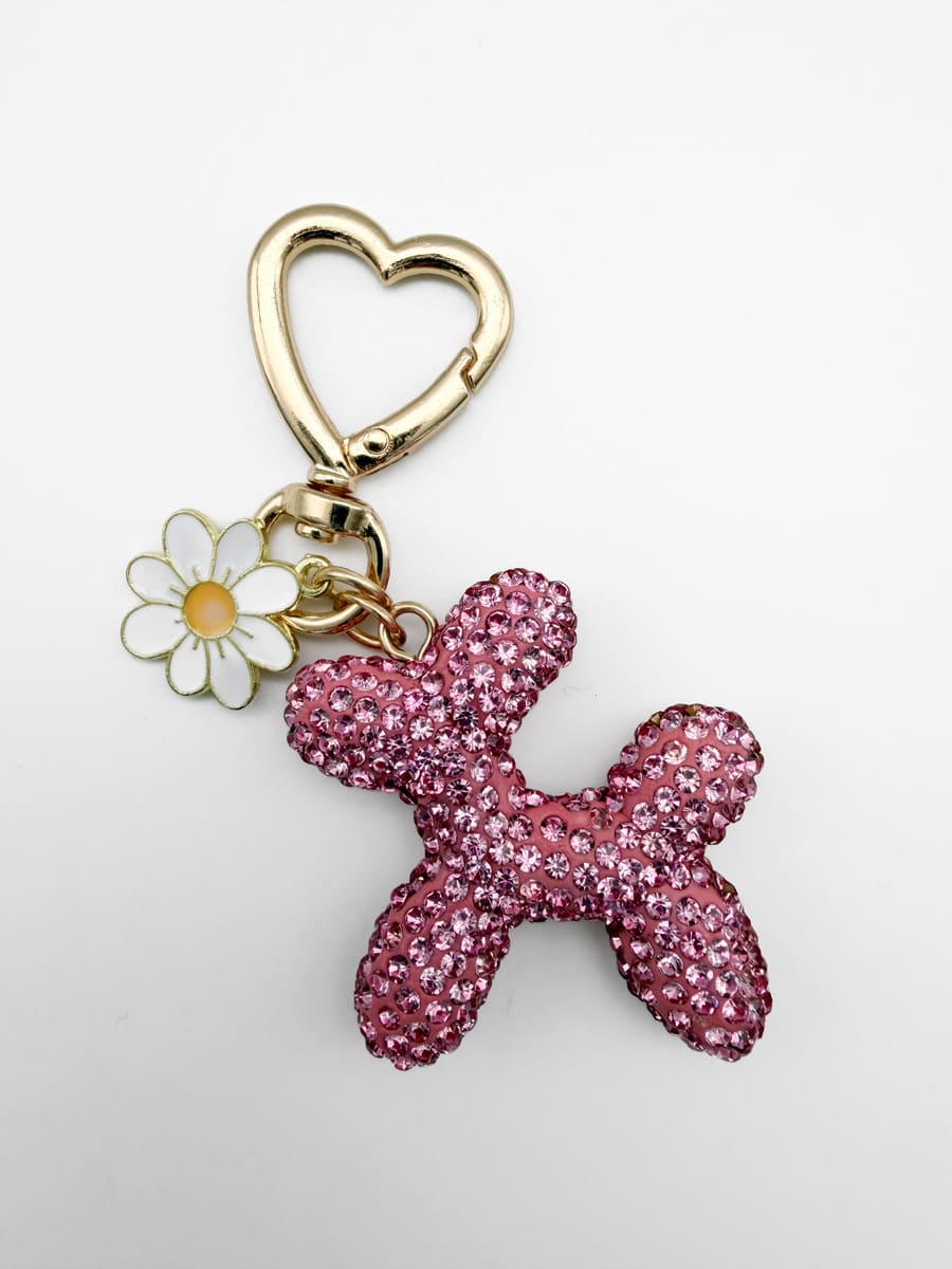 Schlüsselanhänger BALLOON DOG GLITTER pink