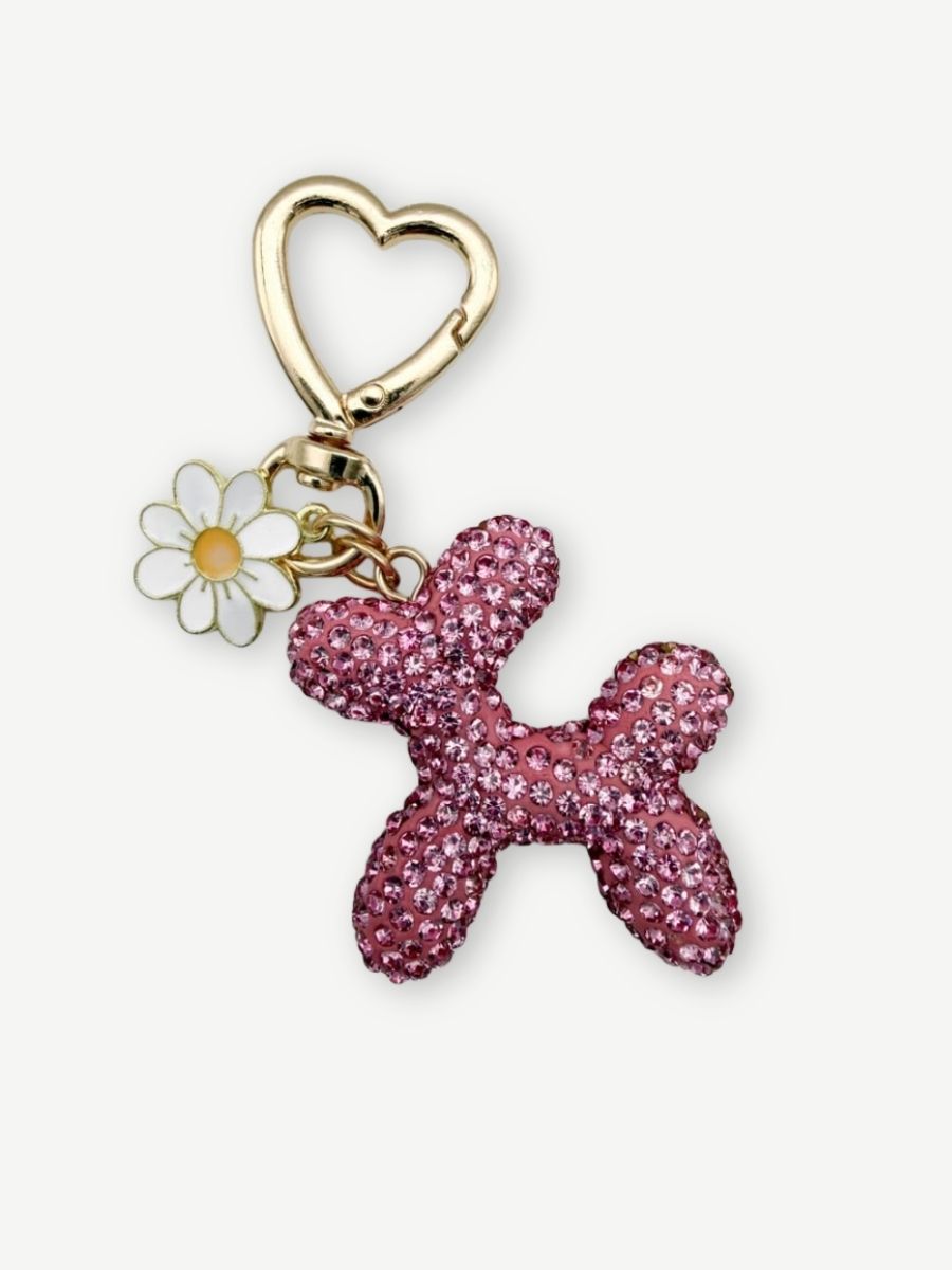 Schlüsselanhänger BALLOON DOG GLITTER rosa