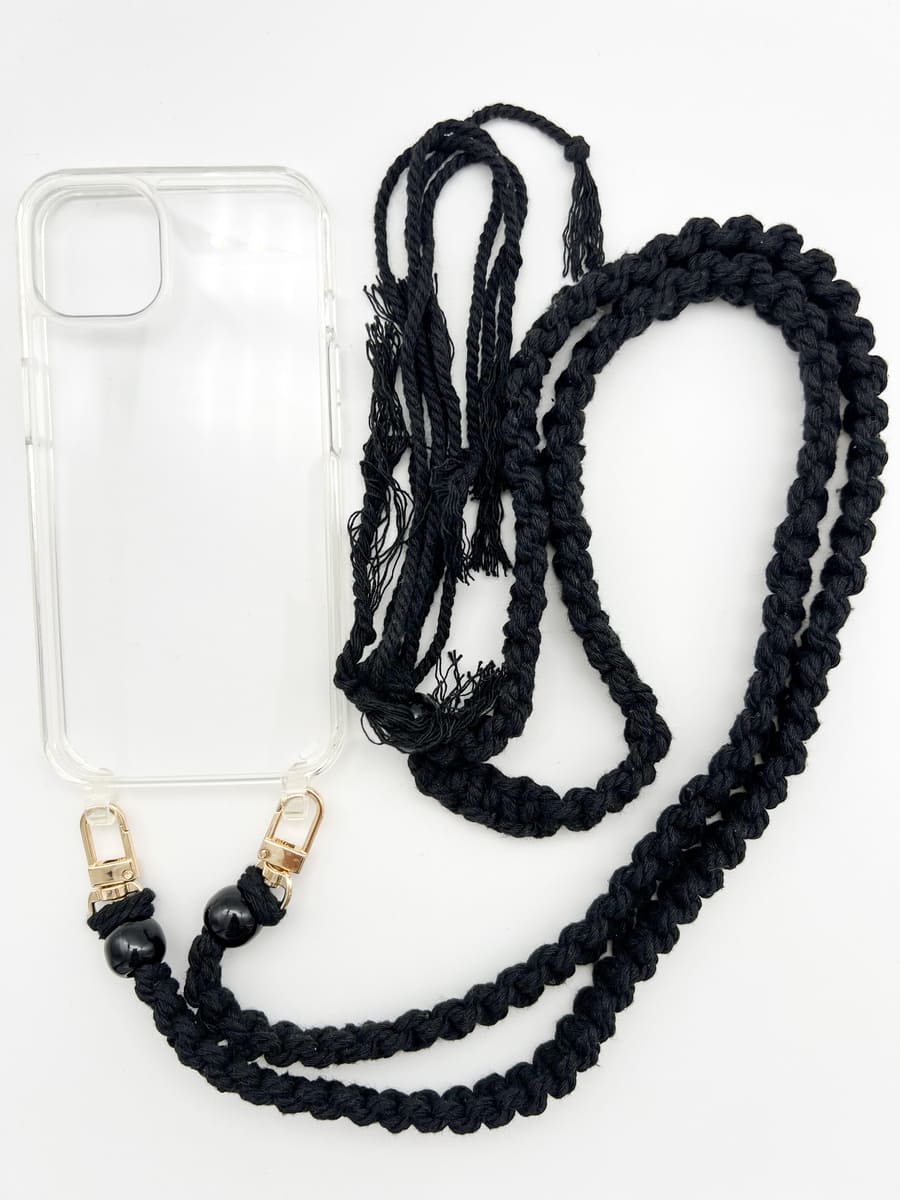 Set Handykette BOHO BLACK mit Hülle AIR für iPhone