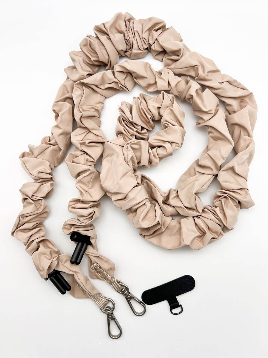 Scrunchie Handykette beige
