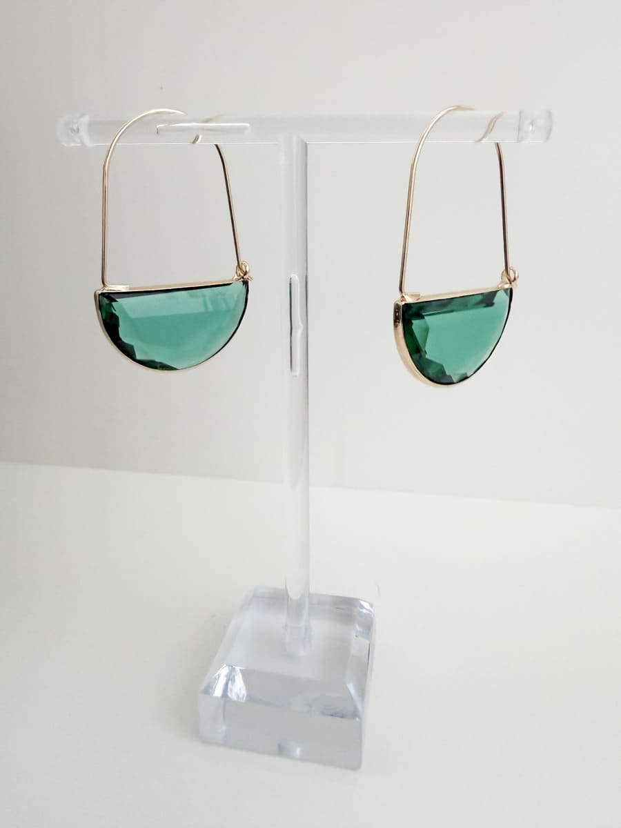 Ohrringe CRYSTAL STONE smaragdgrün