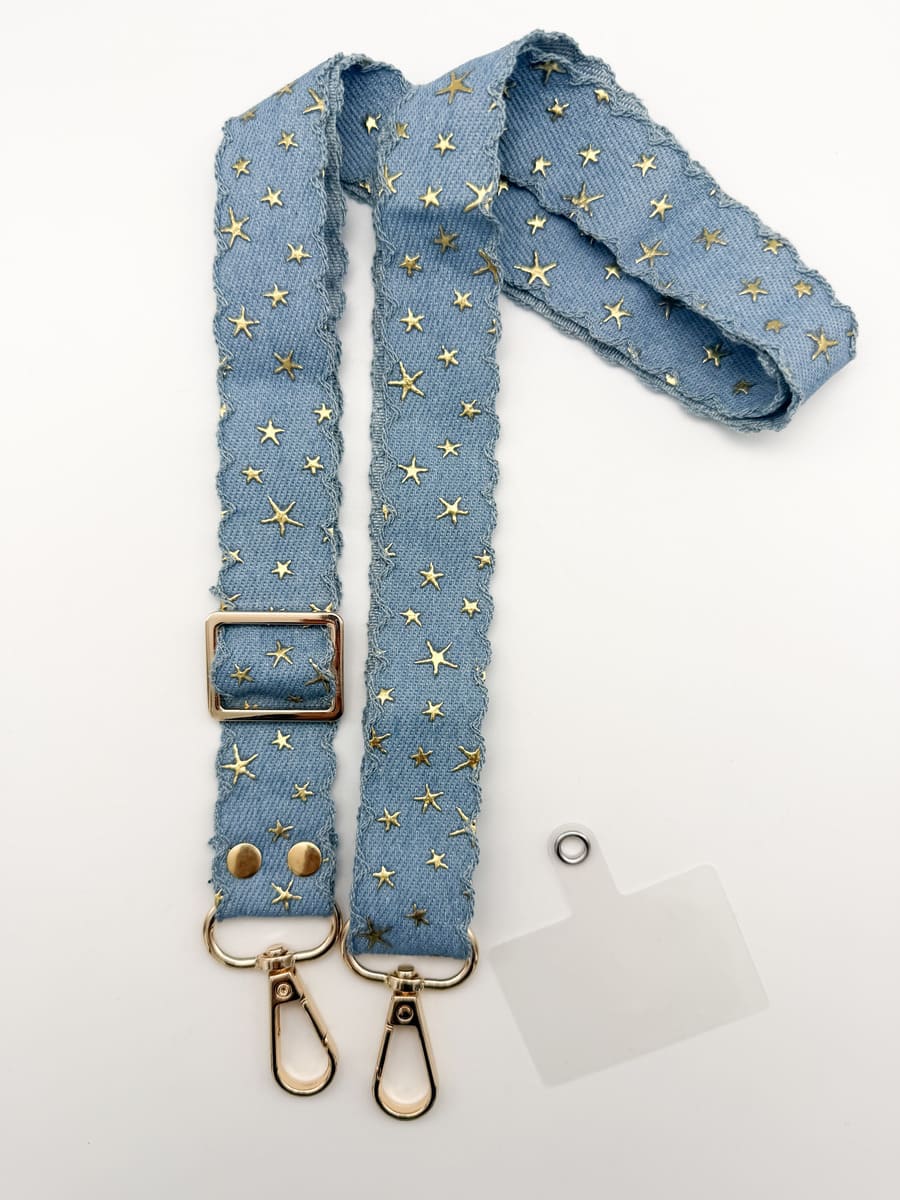 Handyband JEANS STARS hellblau