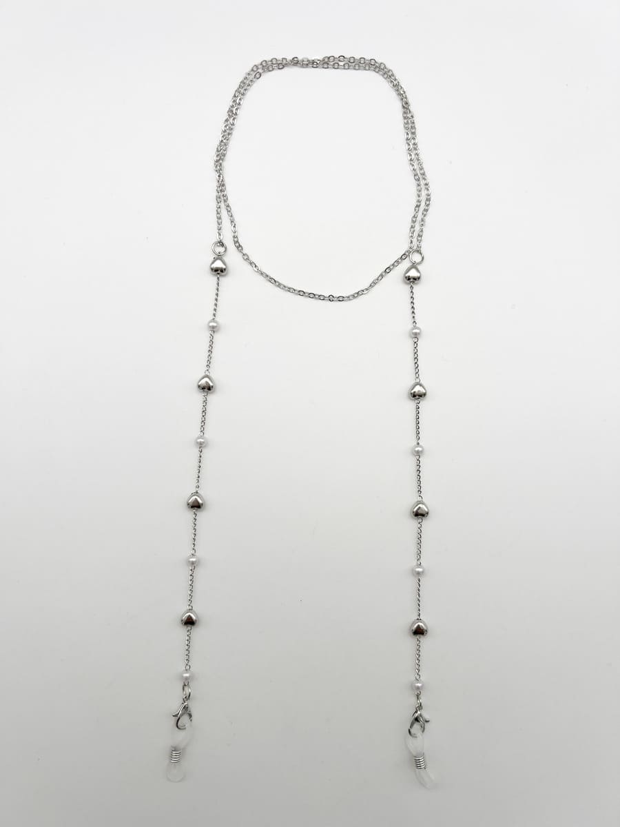 Brillenkette HEARTS silber