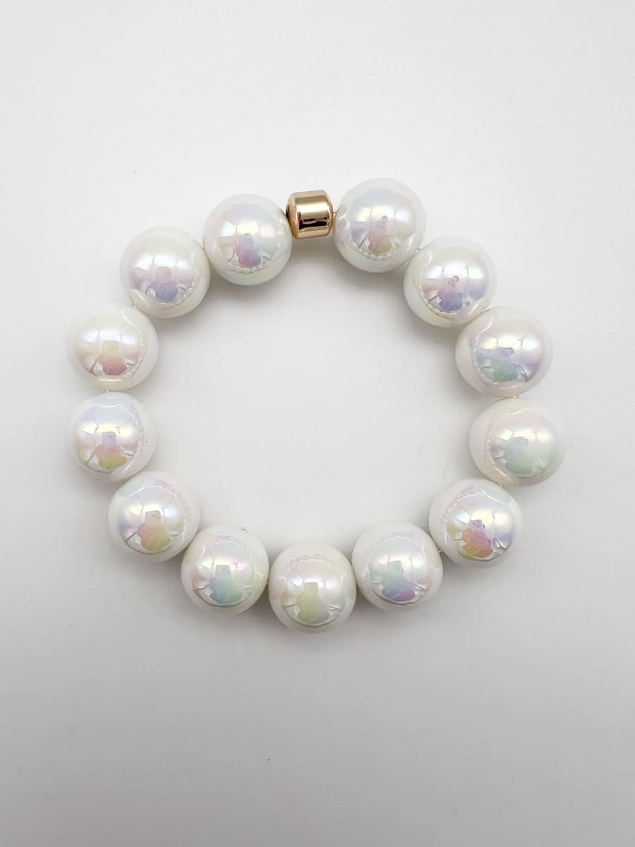 Armband MIRACLE PEARLS WHITE GLAZE BIG