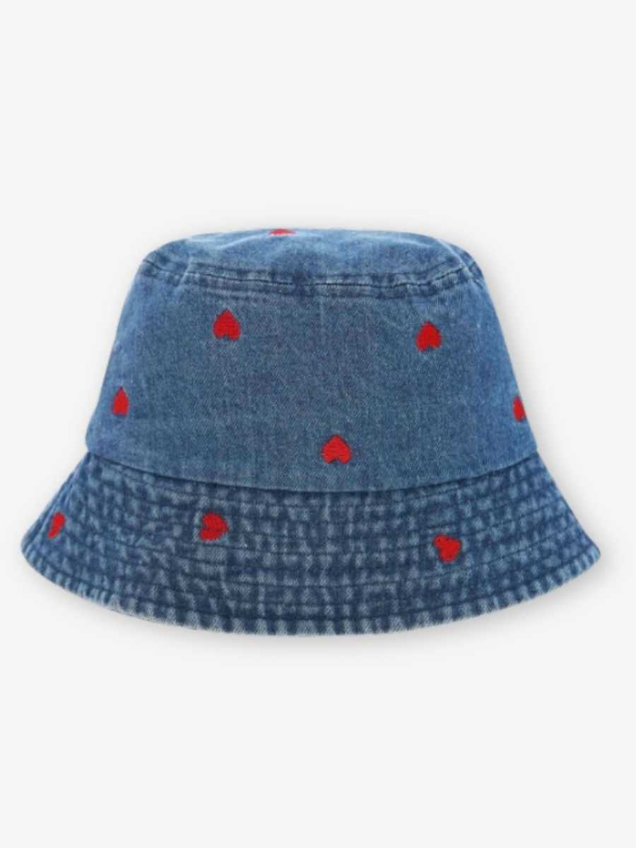 Bucket Hat heart Dark blue