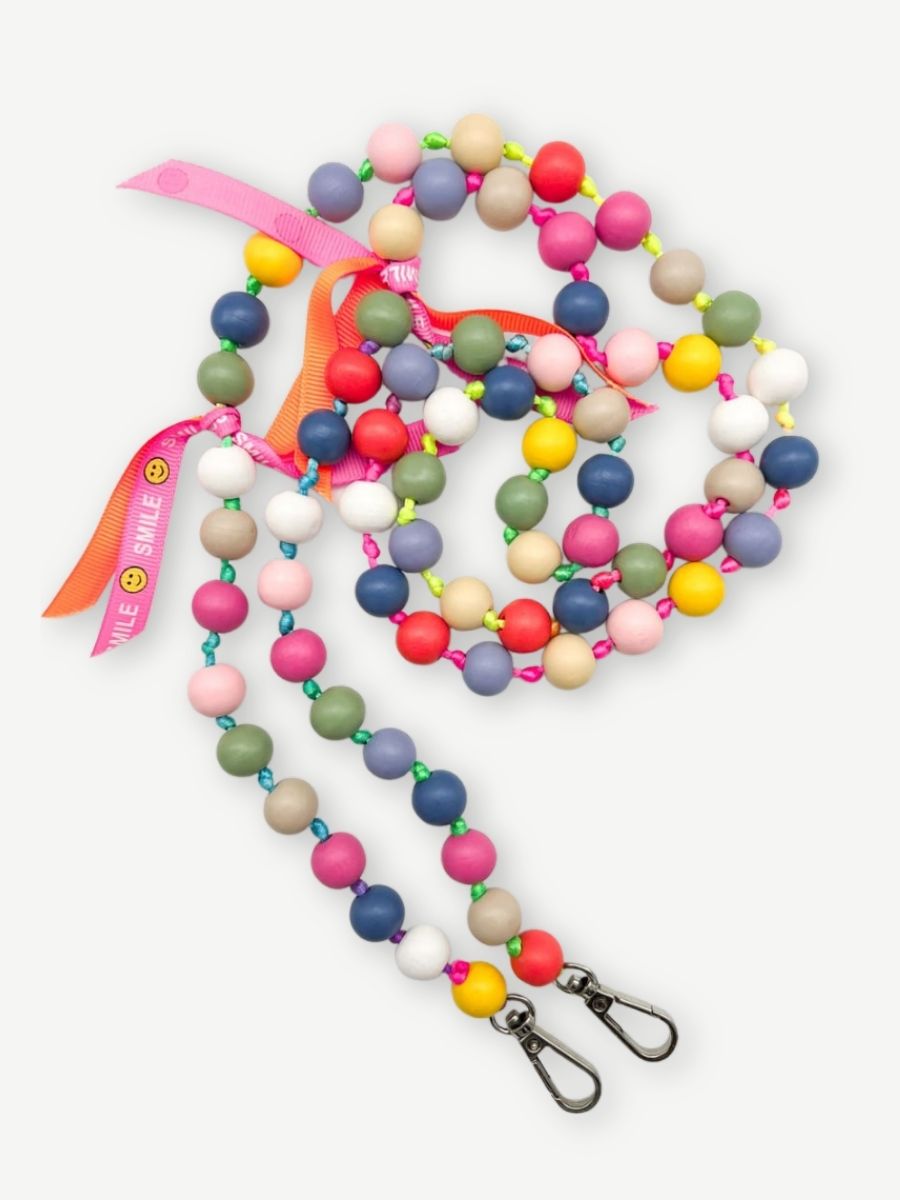 Crossbodykette BIG IBIZA BUNT aus Holzperlen