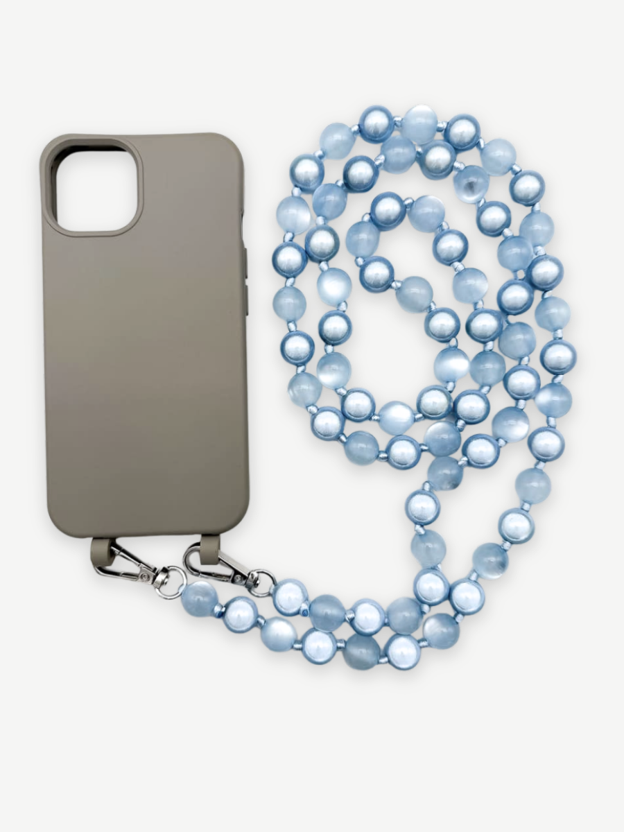 Crossbodykette MIRACLE MIX LIGHT BLUE aus Miracle Perlen iphone stone