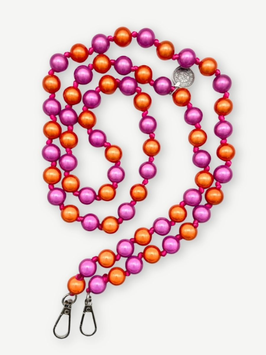 Crossbodykette MIRACLE PINK ORANGE aus Miracle Perlen