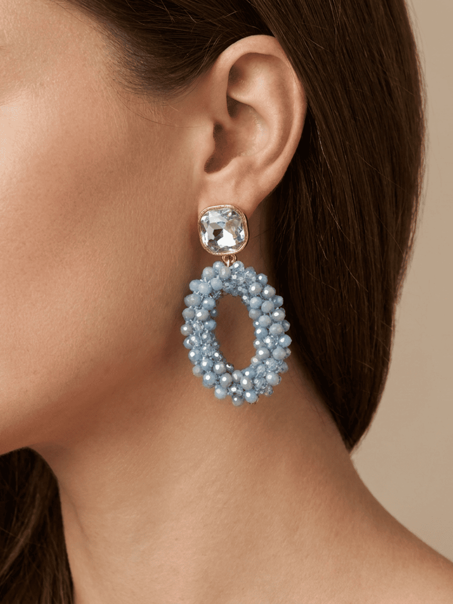 Ohrringe OVAL LIGHT BLUE