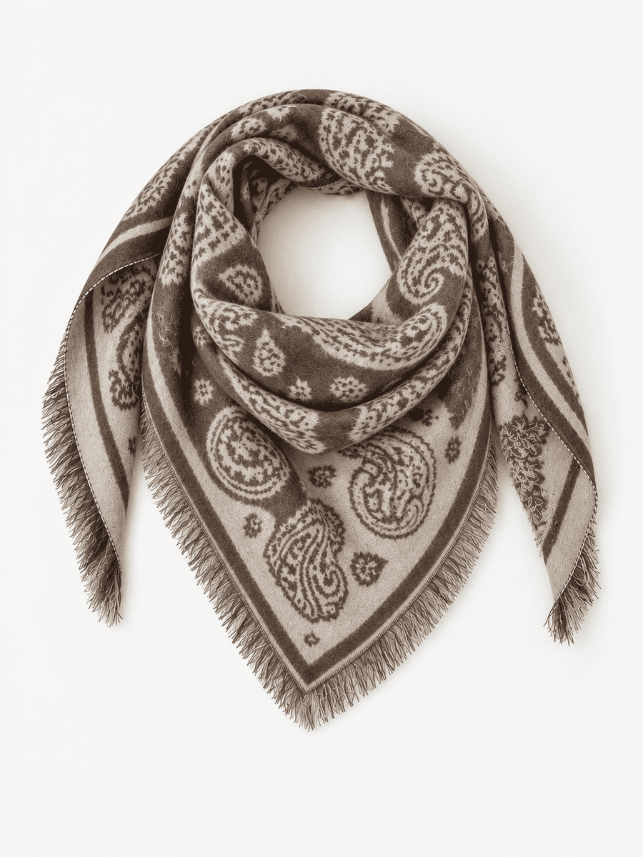 Dreieckstuch PAISLEY beige taupe