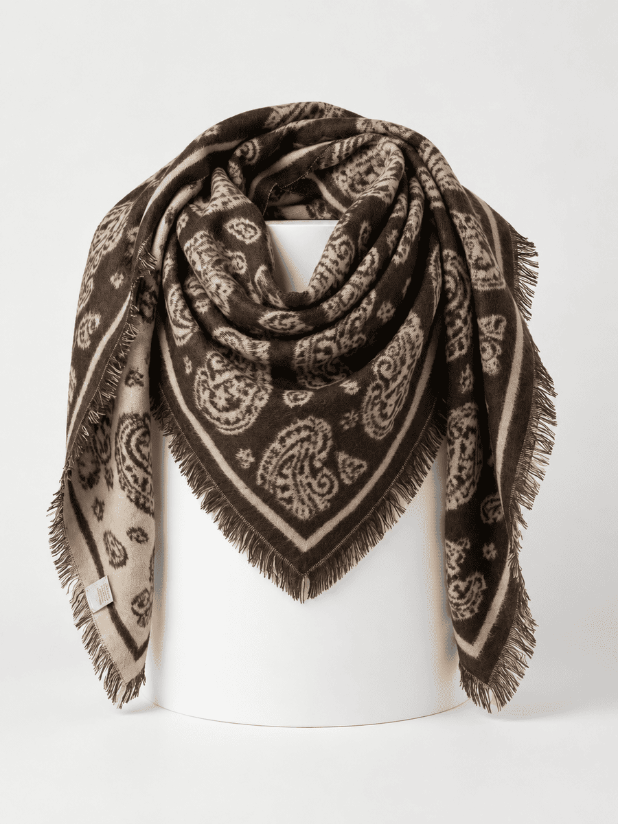 Dreieckstuch PAISLEY dunkelbraun
