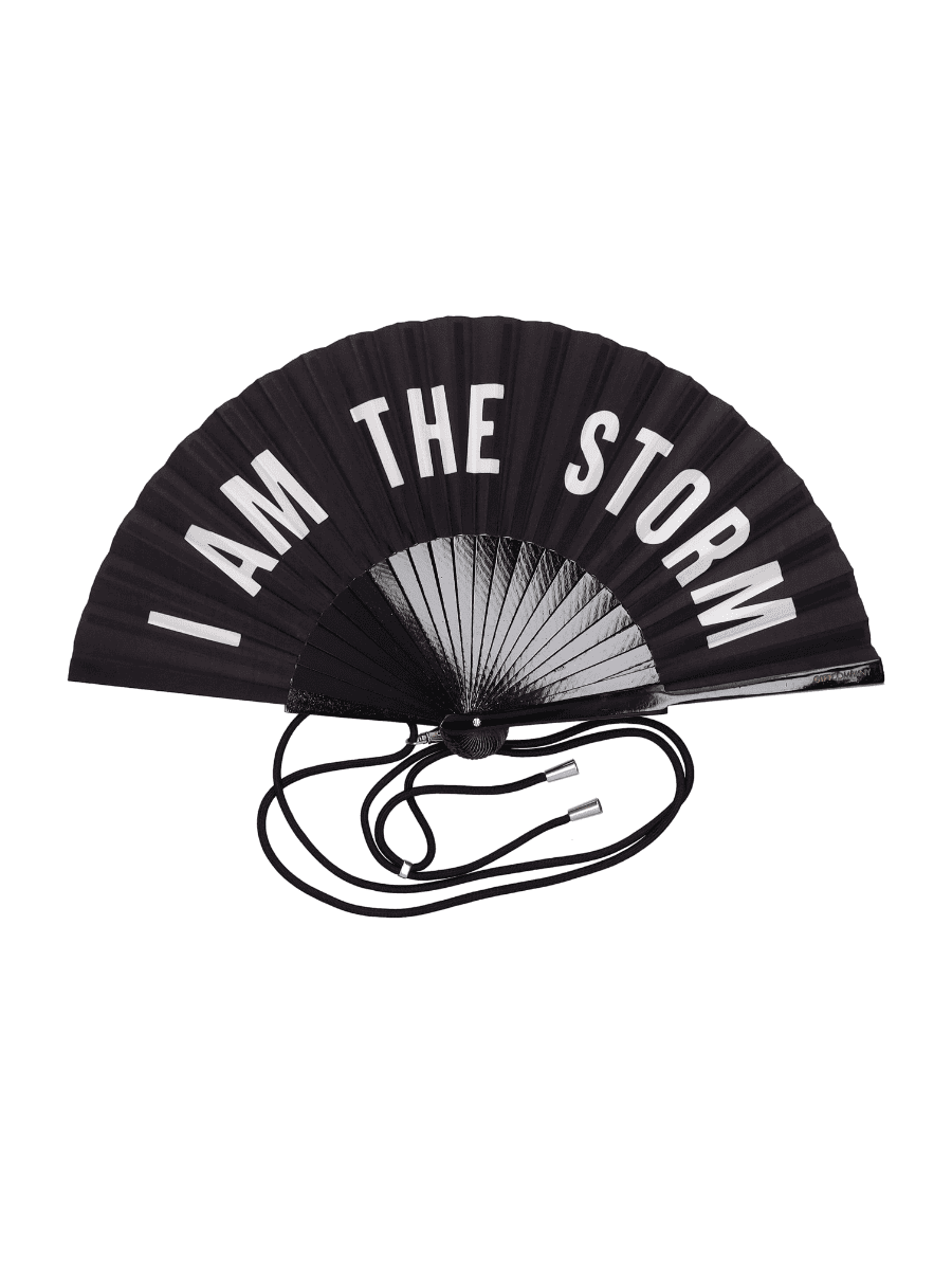 Fächer schwarz zum Umhängen Storm
