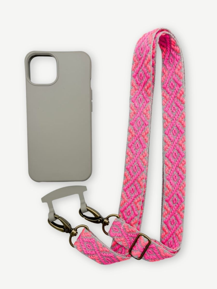 Handyband MAYA GRAU NEON mit Hülle grau iphone