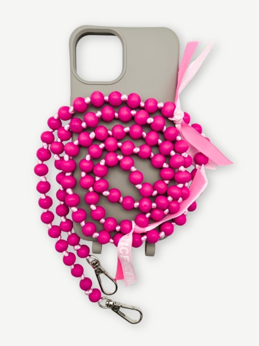 Handykette IBIZA pink Hülle grau iPhone