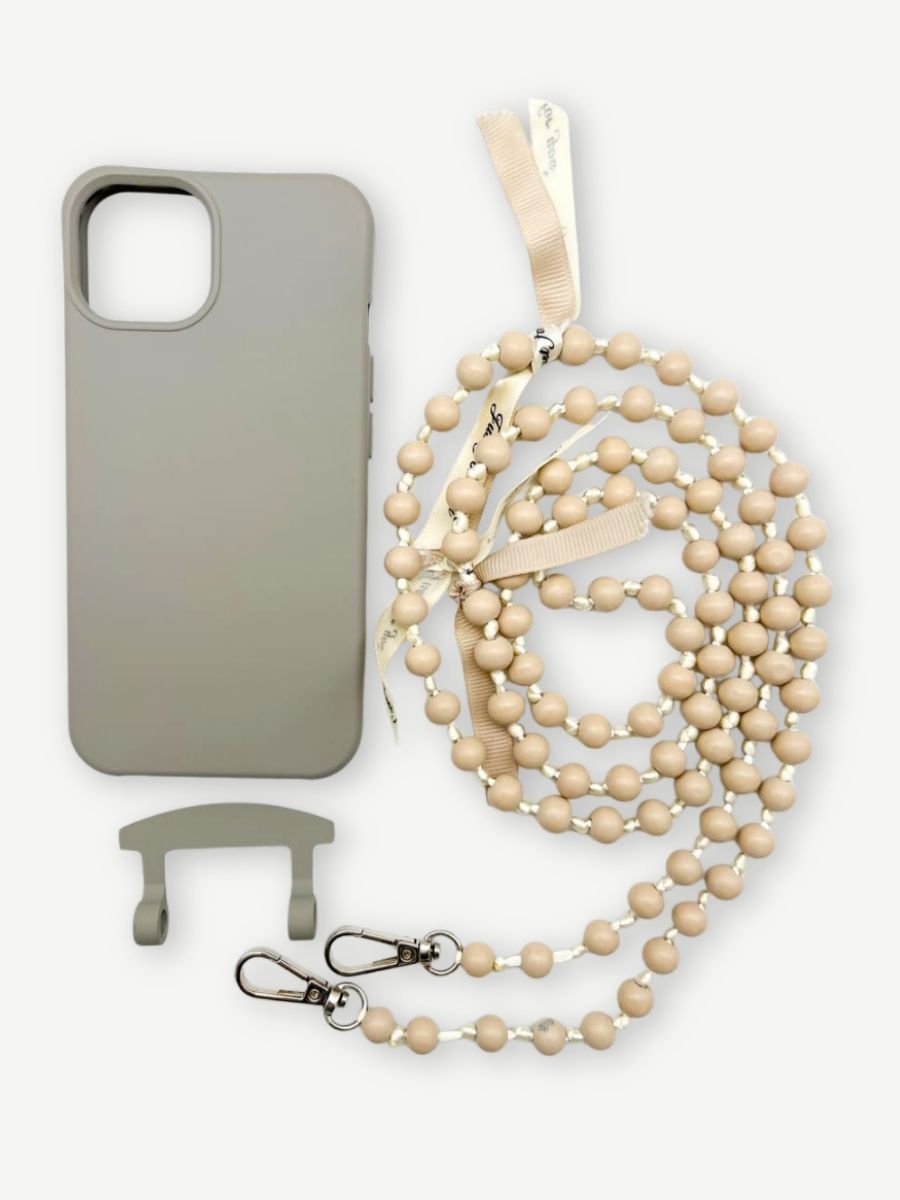 Handykette Ibiza beige Set Hülle grau iphone