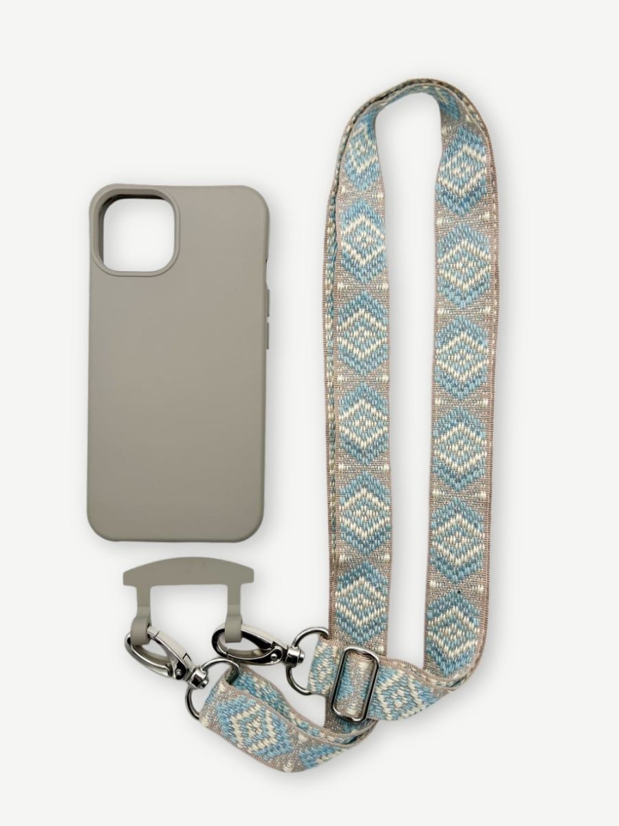 Handykette MAYA LIGHT BLUE Hülle grau iphone