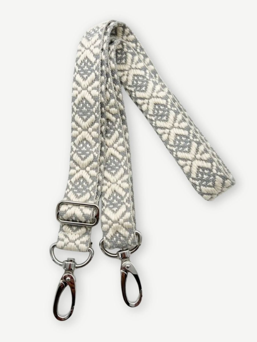 Handyband Handykette grau weiss