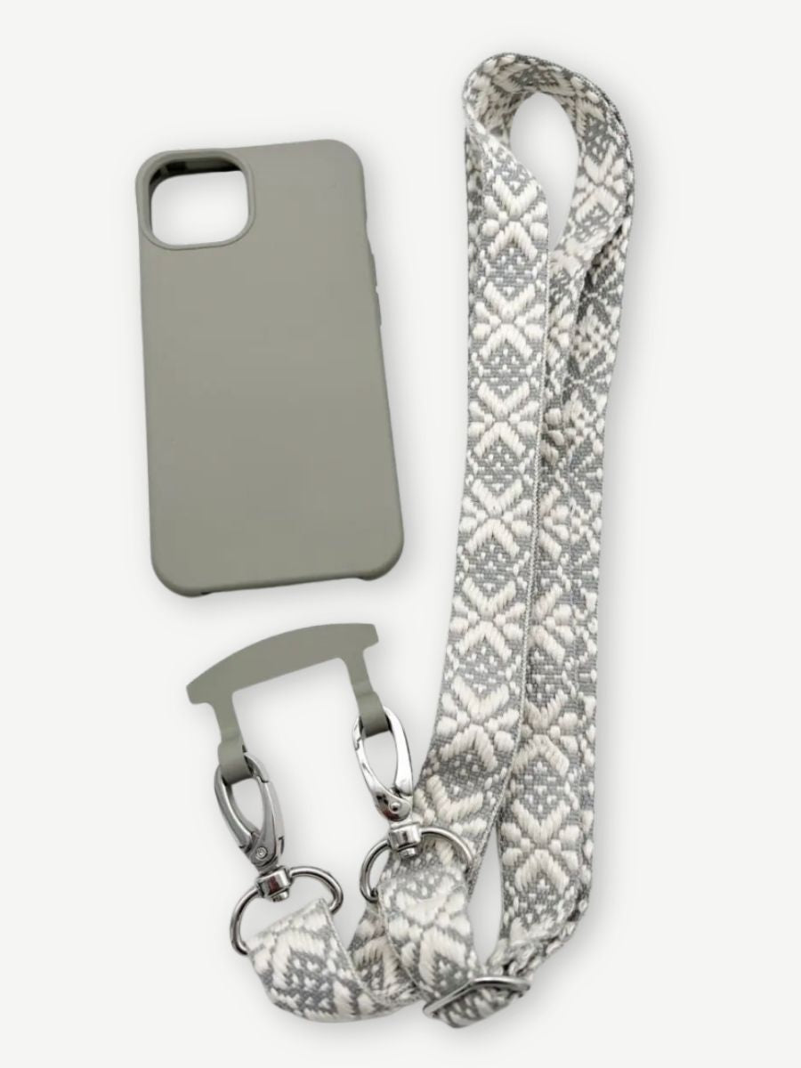 Handykette Snowflake mit Hülle stone iphone