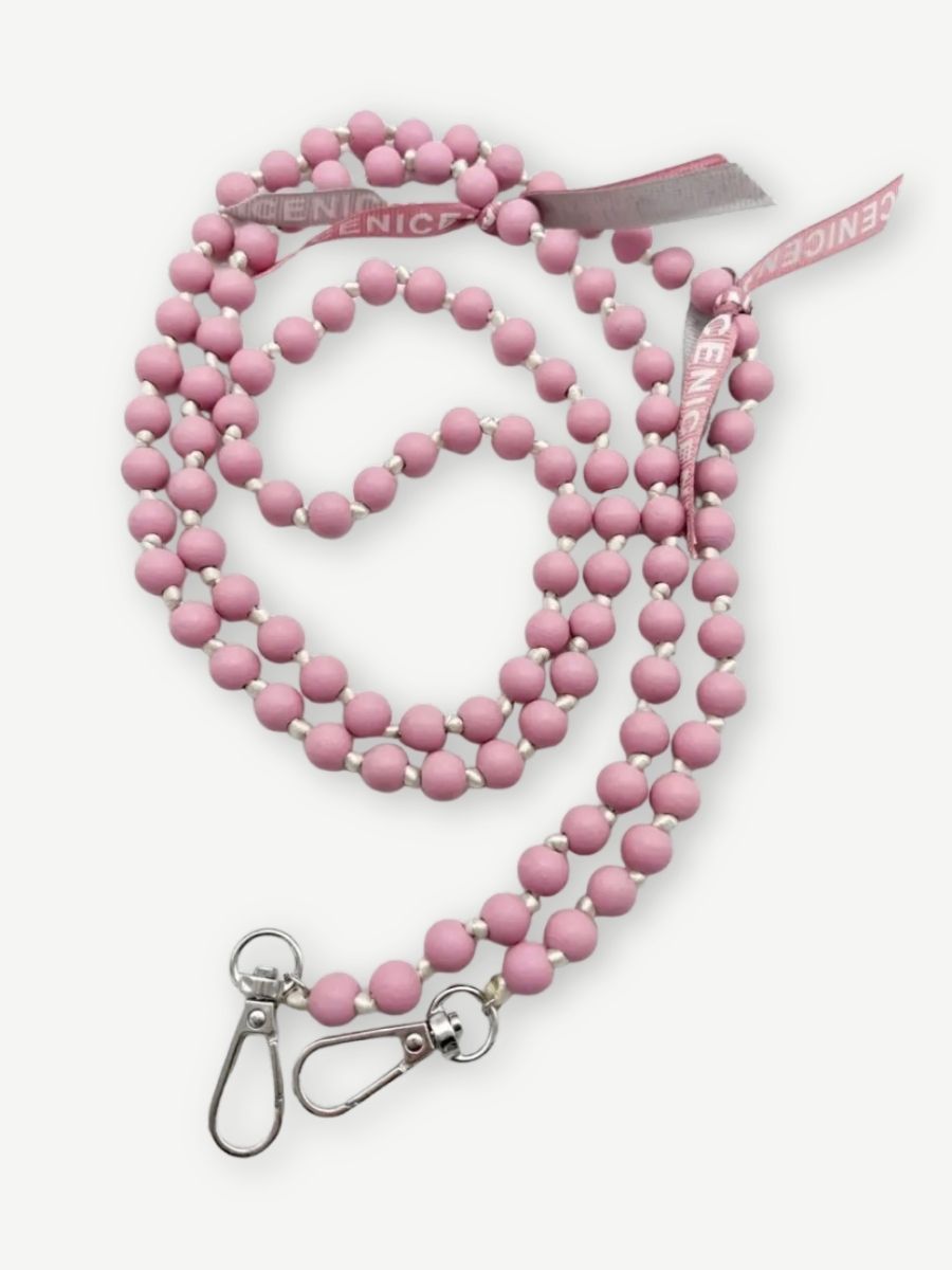Handykette aus Holzperlen rosa