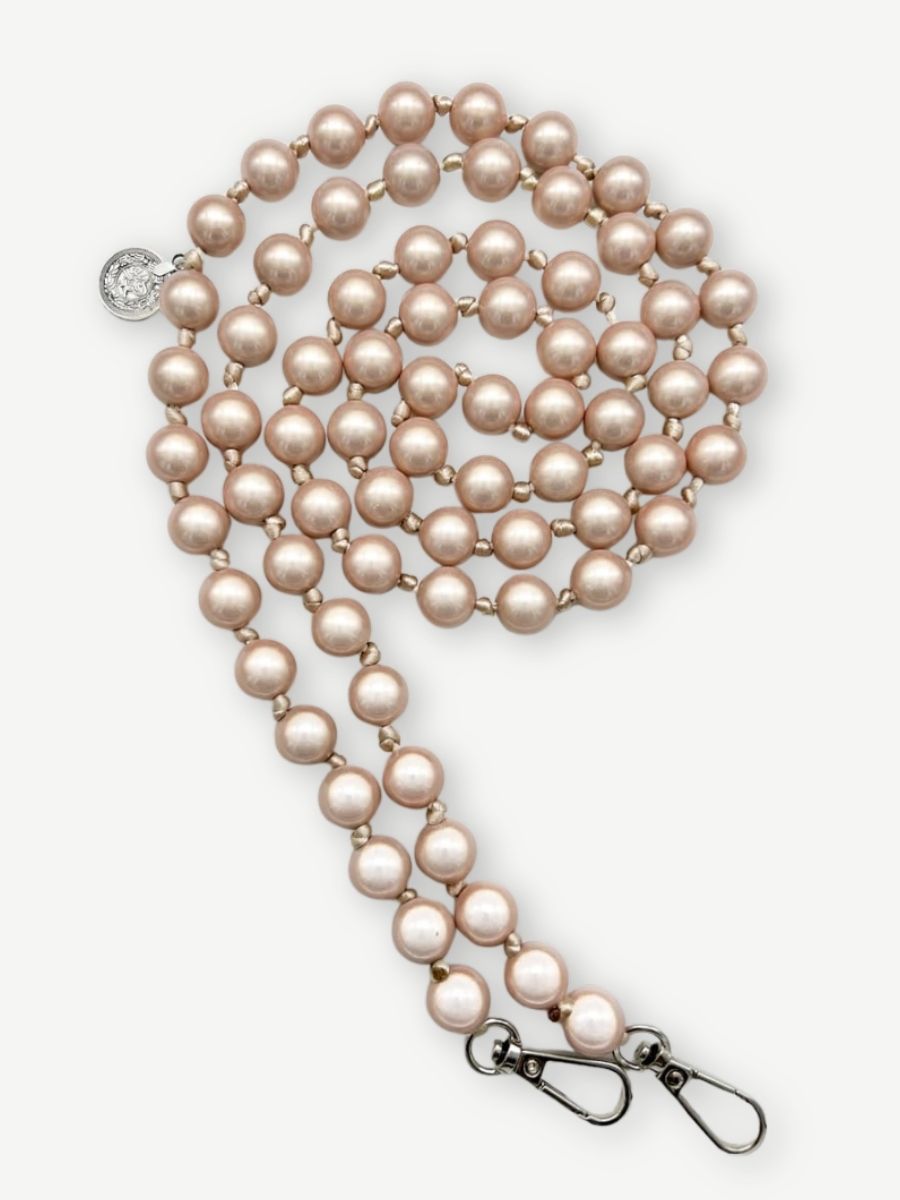 Handykette aus Magic Pearls beige