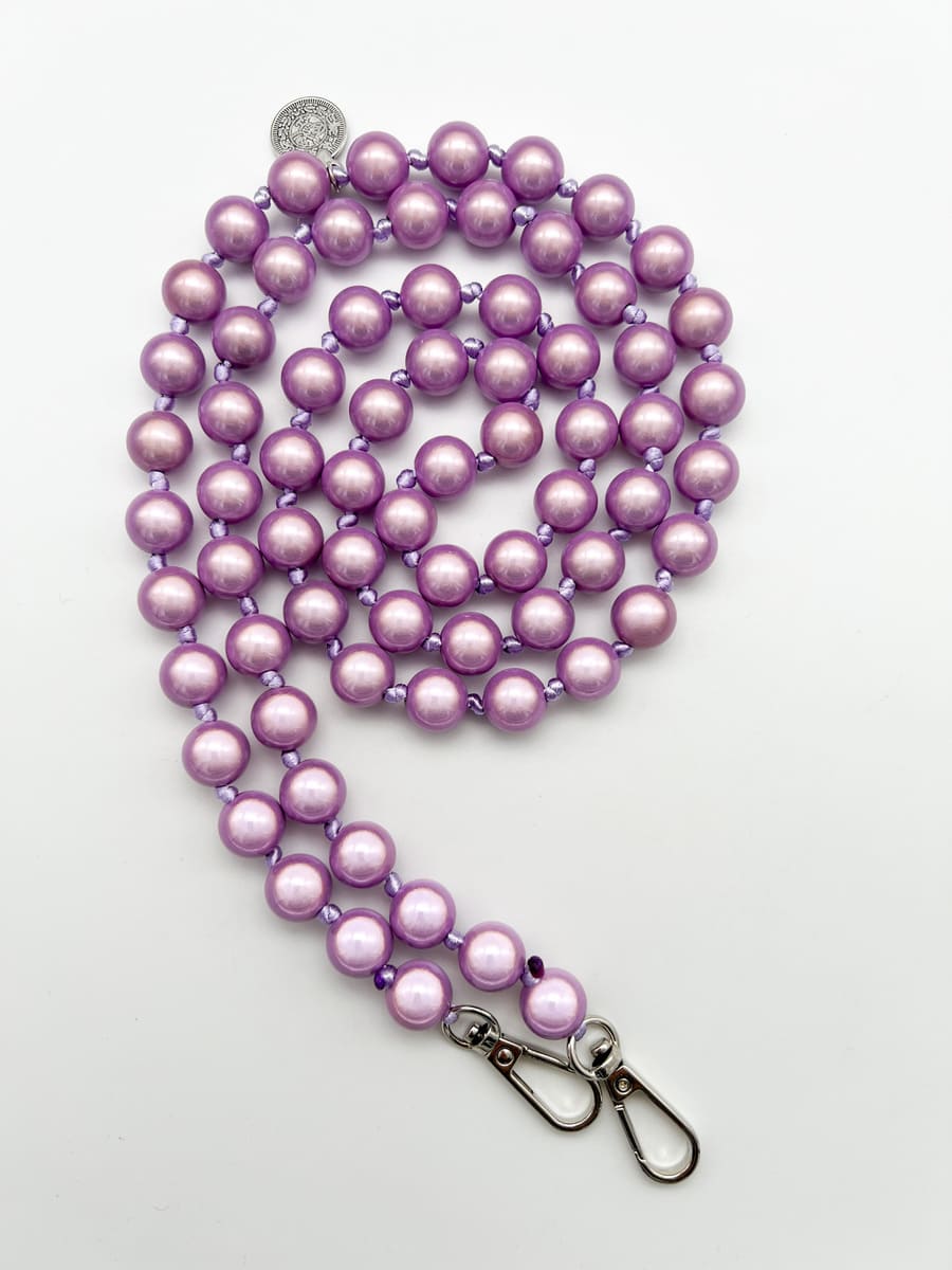 Handykette aus Magic Pearls lila