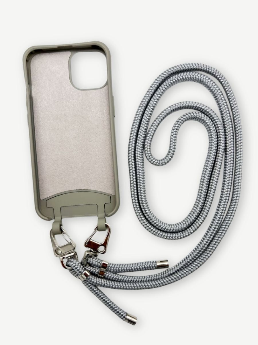 Handykette grau abnehmbare Kordel iPhone innen