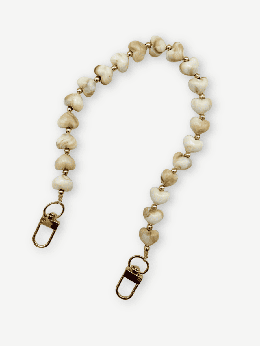 Handykette kurz STONE HEARTS beige nur Kette