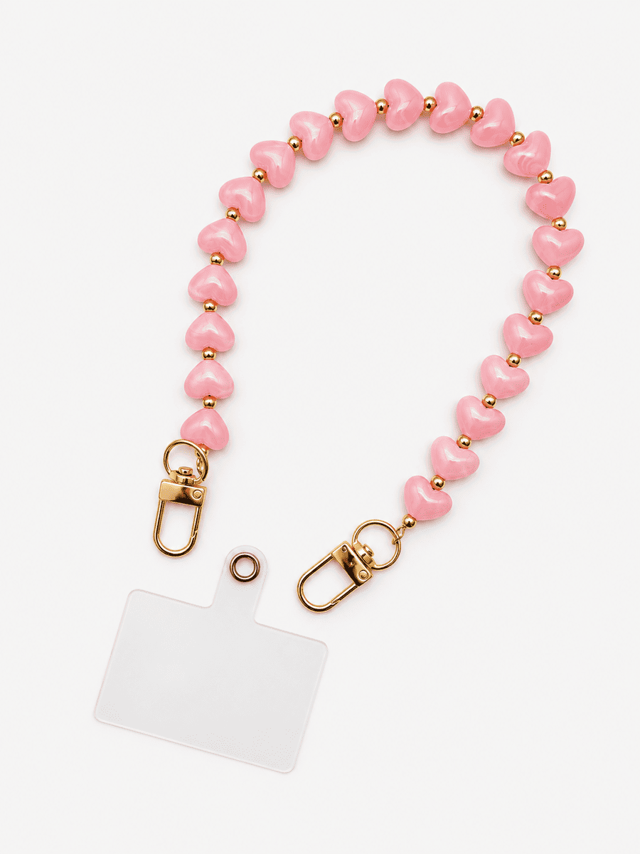 Handykette kurz STONE HEARTS rosa