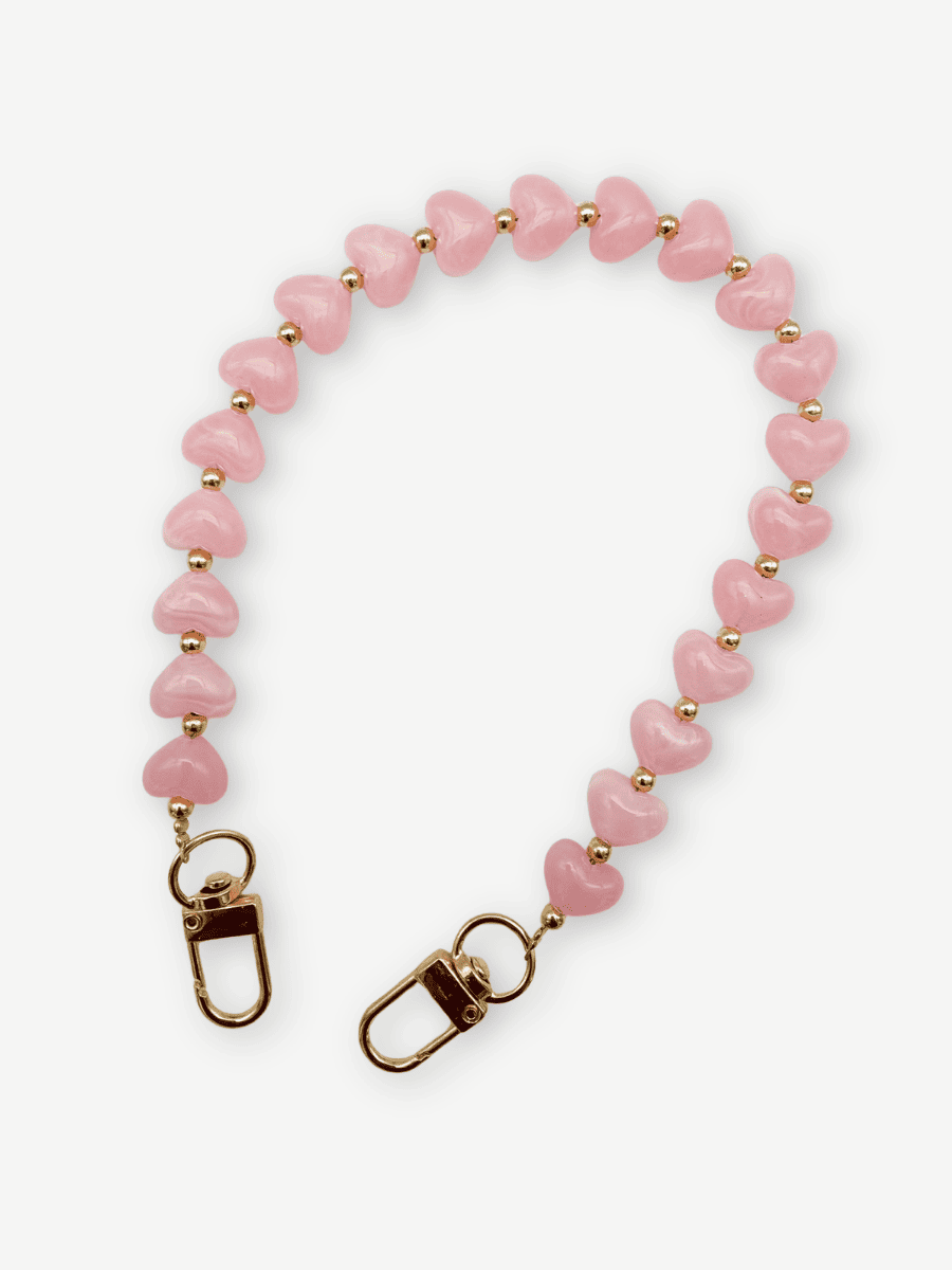 Handykette kurz STONE HEARTS rosa nur Kette