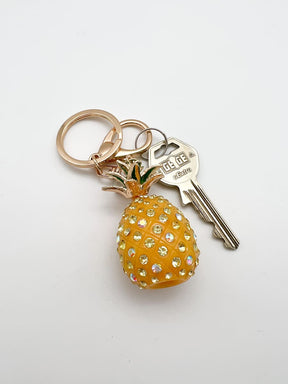Schlüsselanhänger ananas mit Strasssteinen
