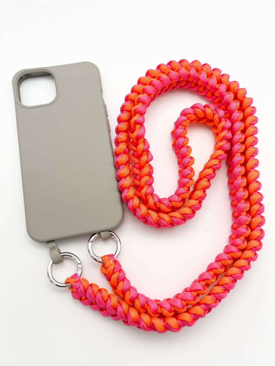 Handyband pink orange geflochten Makramee
