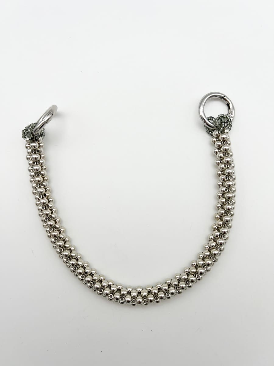 Kurze Handykette SILVER PEARLS