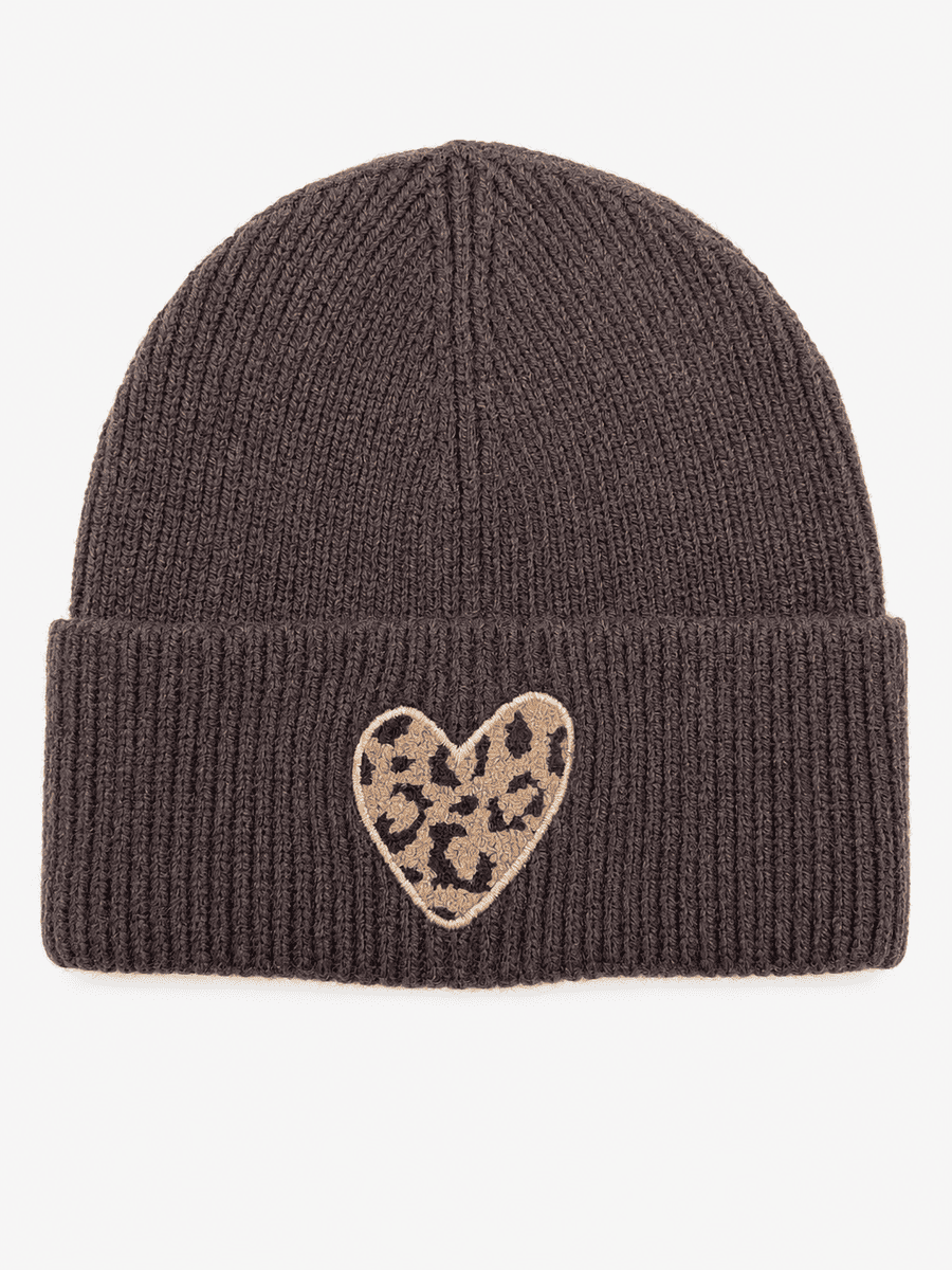 Mütze HEART LEO BEIGE dunkelbraun