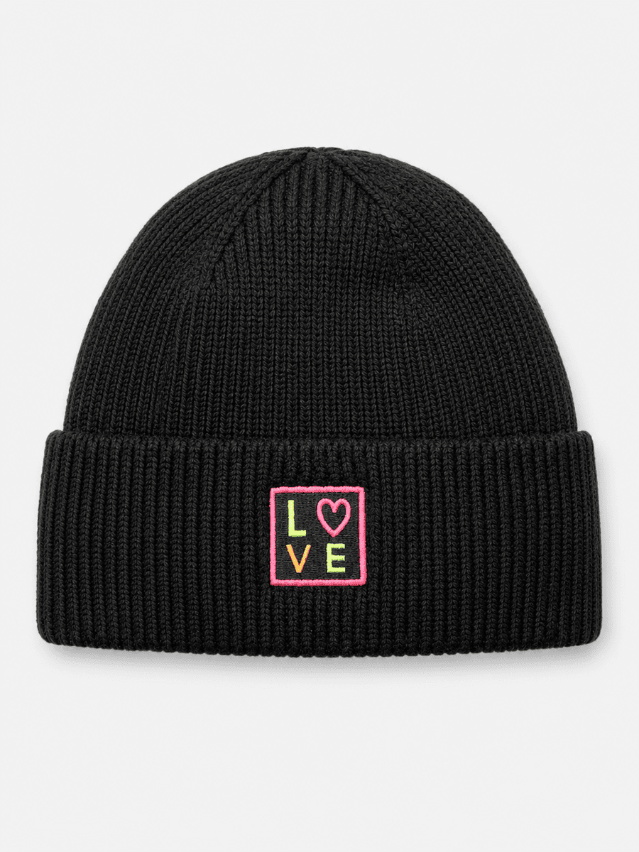 Mütze mit Stickerei LOVE schwarz