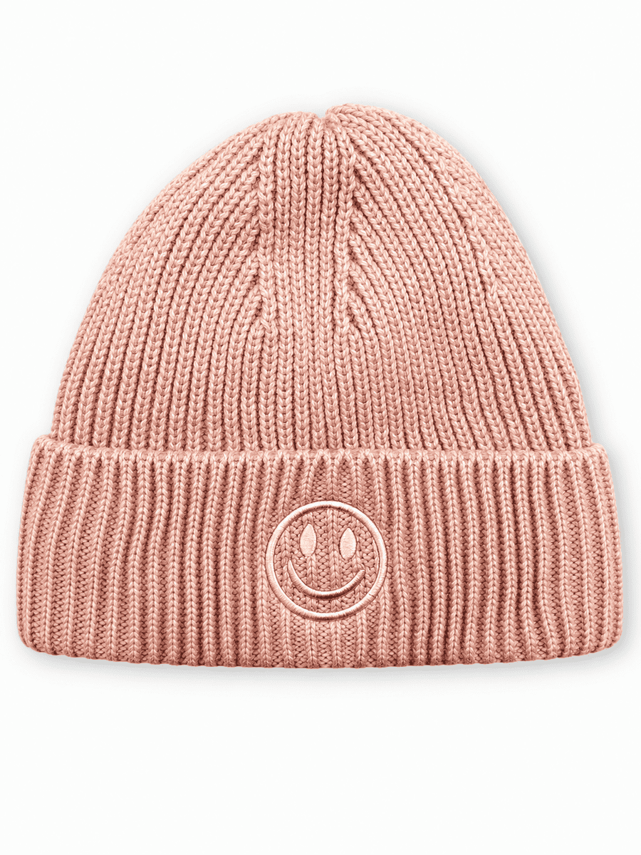 Mütze mit Smiley Stickerei rosa