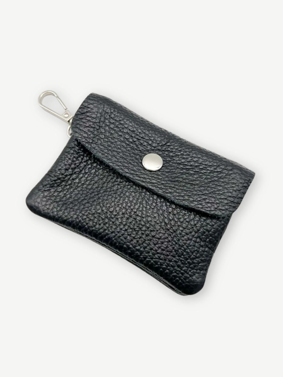 Mini bag aus leder eckig schwarz