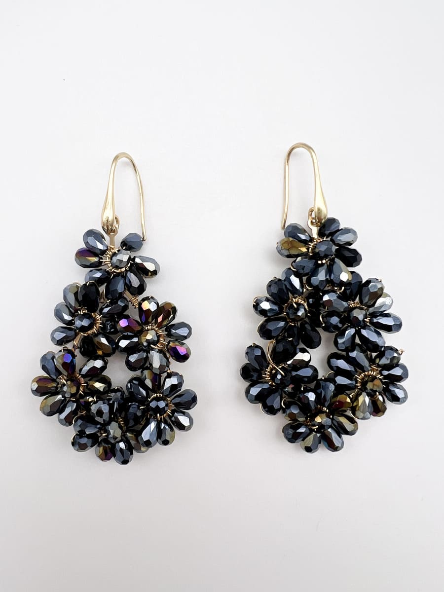 Ohrringe CRYSTAL FLOWERS DARK OCEAN