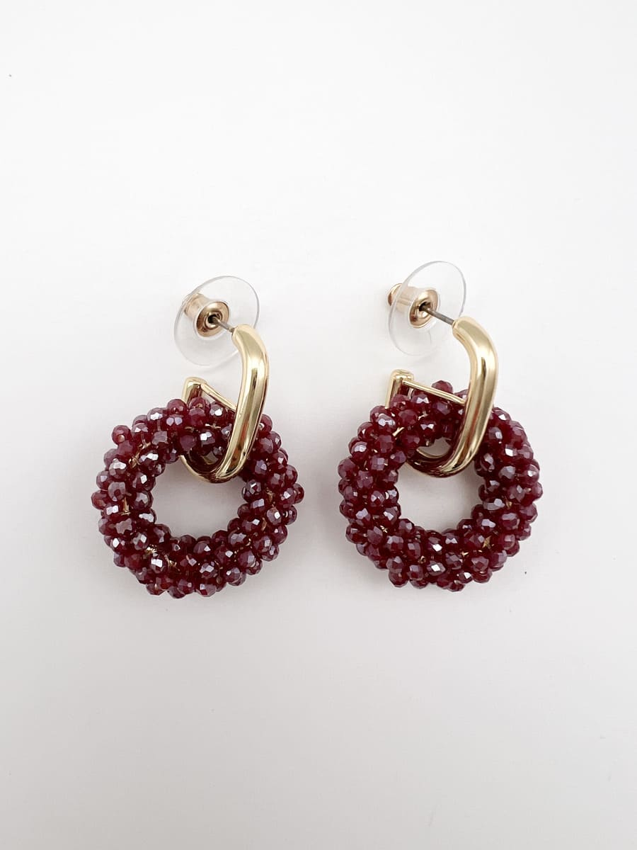 Ohrringe CRYSTAL RINGS BURGUNDY